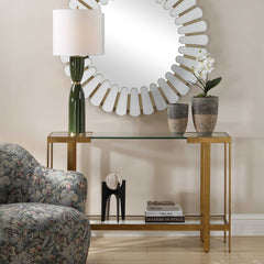 Kendrick Gold Glass Console Table - Ornate Home