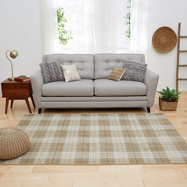 Kendrick Plaid Beige Small Area Rug - Ornate Home