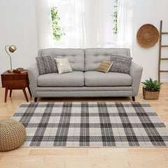 Kendrick Plaid Charcoal Medium Area Rug - Ornate Home