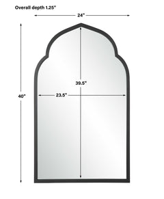 Kenitra Black Arch Mirror - Ornate Home