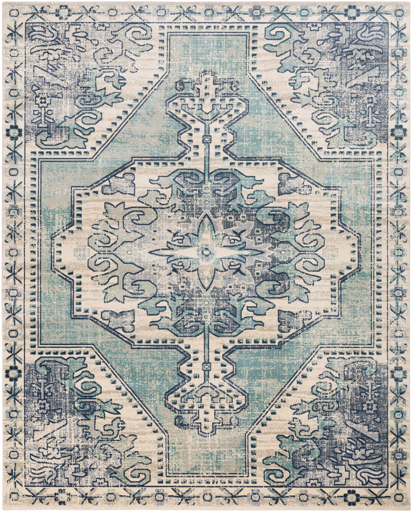 Kenmare Blue Medallion Rug - Clearance - Ornate Home