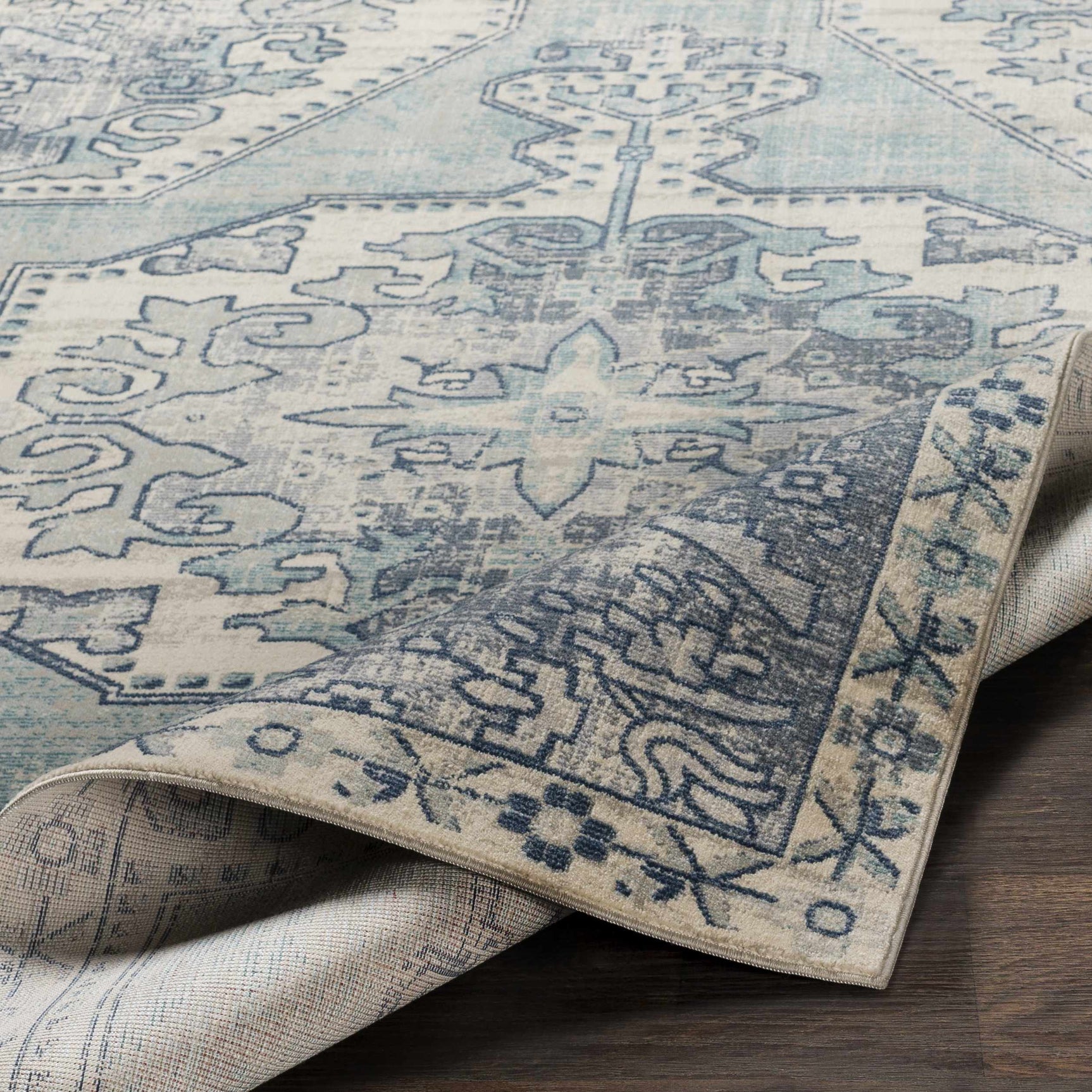 Kenmare Blue Medallion Rug - Clearance - Ornate Home