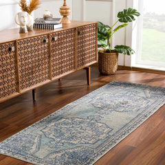Kenmare Blue Medallion Rug - Clearance - Ornate Home