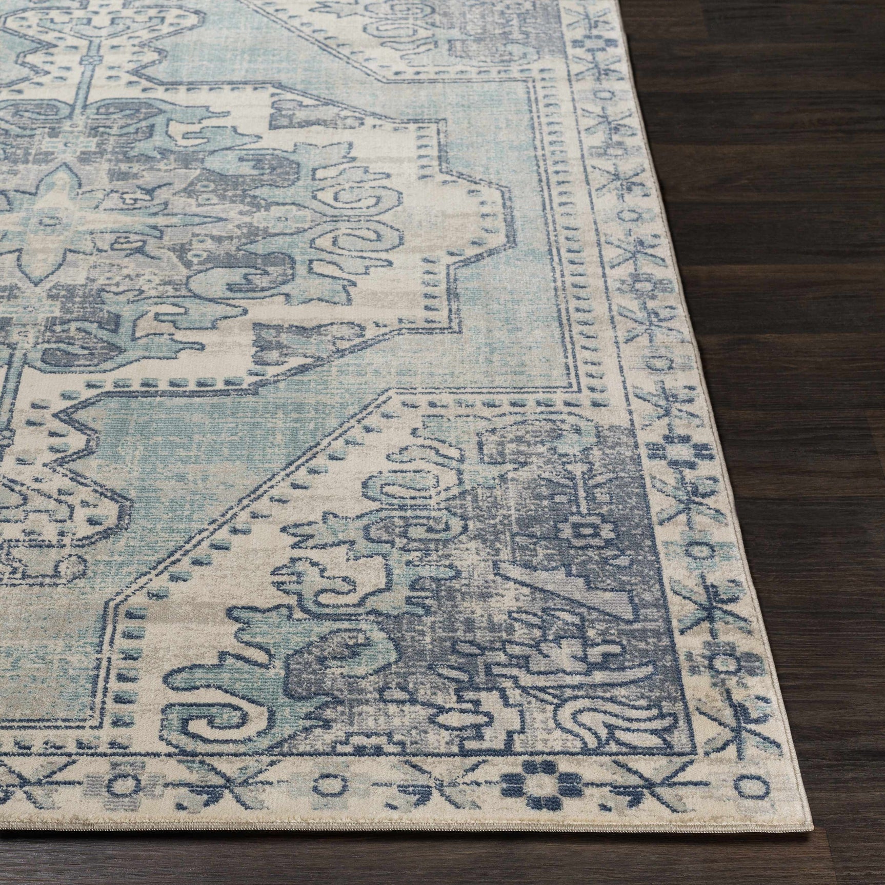 Kenmare Blue Medallion Rug - Clearance - Ornate Home
