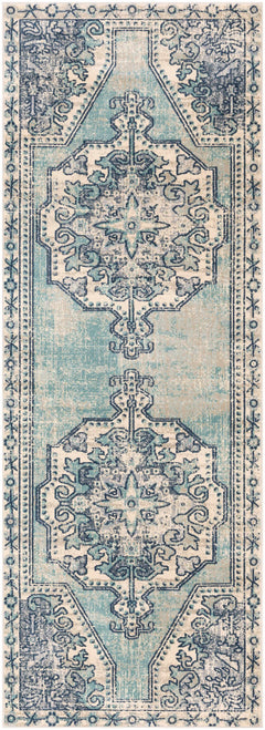 Kenmare Blue Medallion Rug - Clearance - Ornate Home