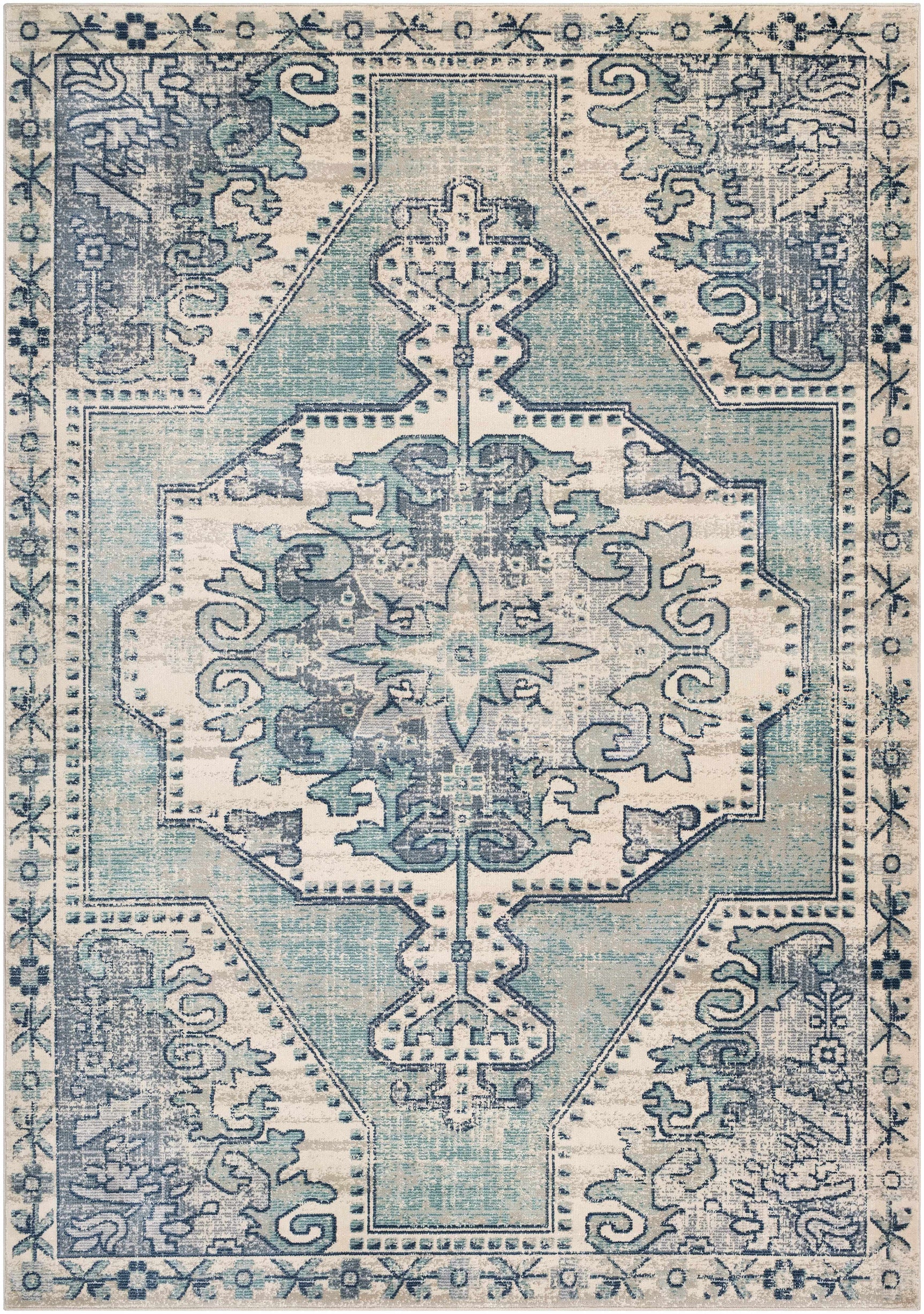Kenmare Blue Medallion Rug - Clearance - Ornate Home