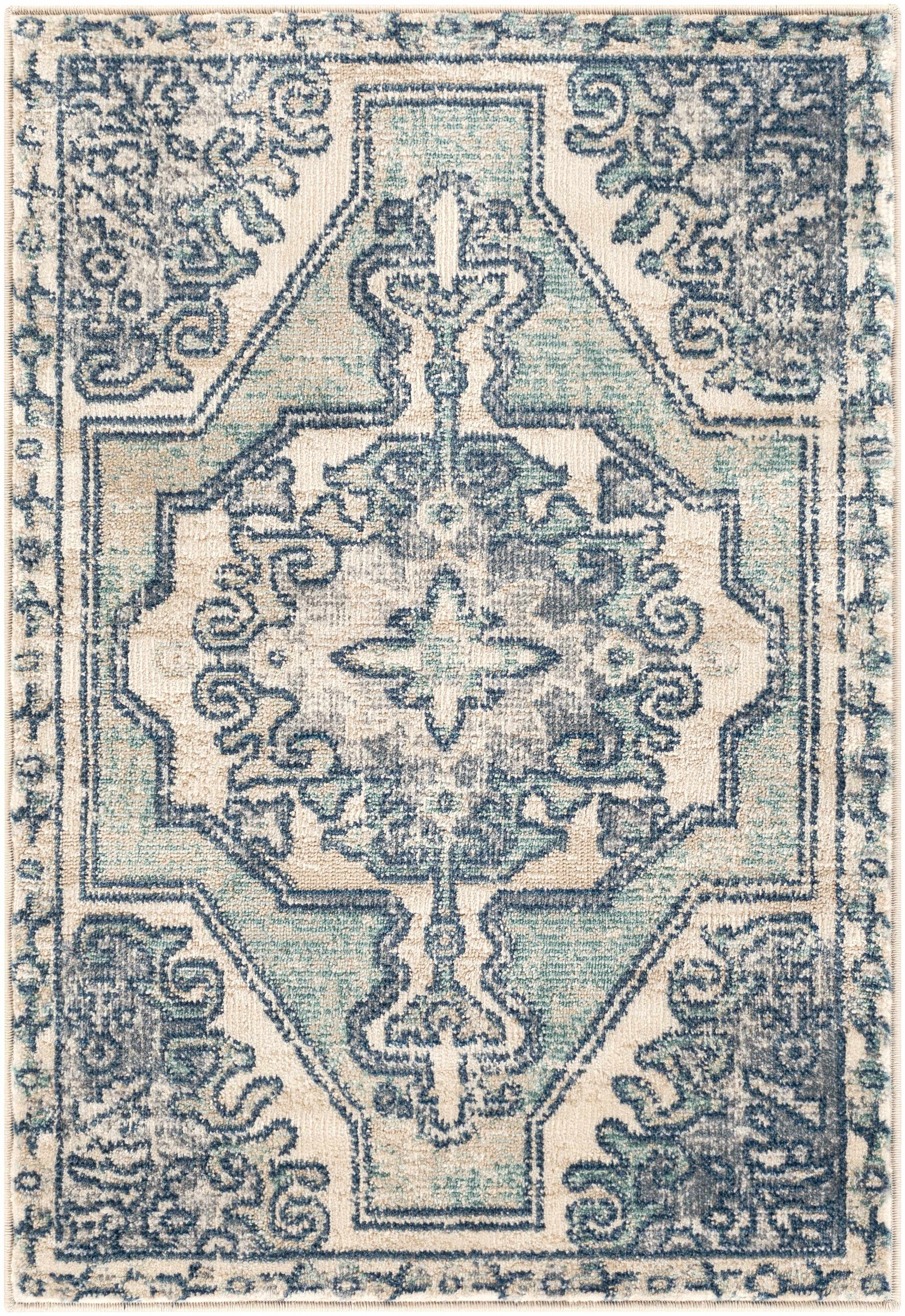 Kenmare Blue Medallion Rug - Clearance - Ornate Home