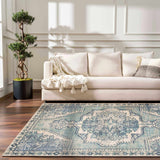 Kenmare Blue Medallion Rug - Clearance - Ornate Home