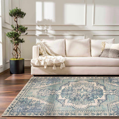 Kenmare Blue Medallion Rug - Clearance - Ornate Home