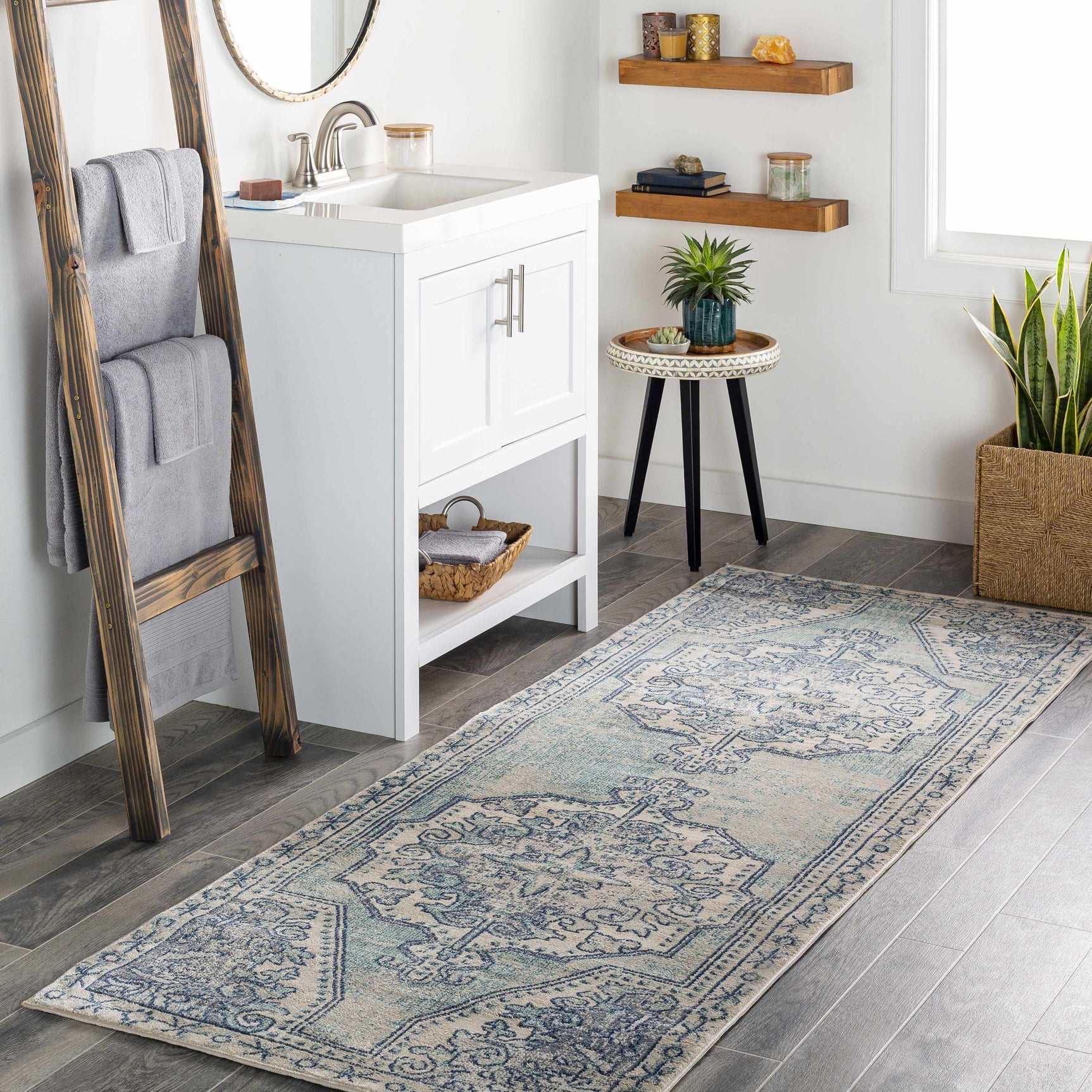 Kenmare Blue Medallion Rug - Clearance - Ornate Home