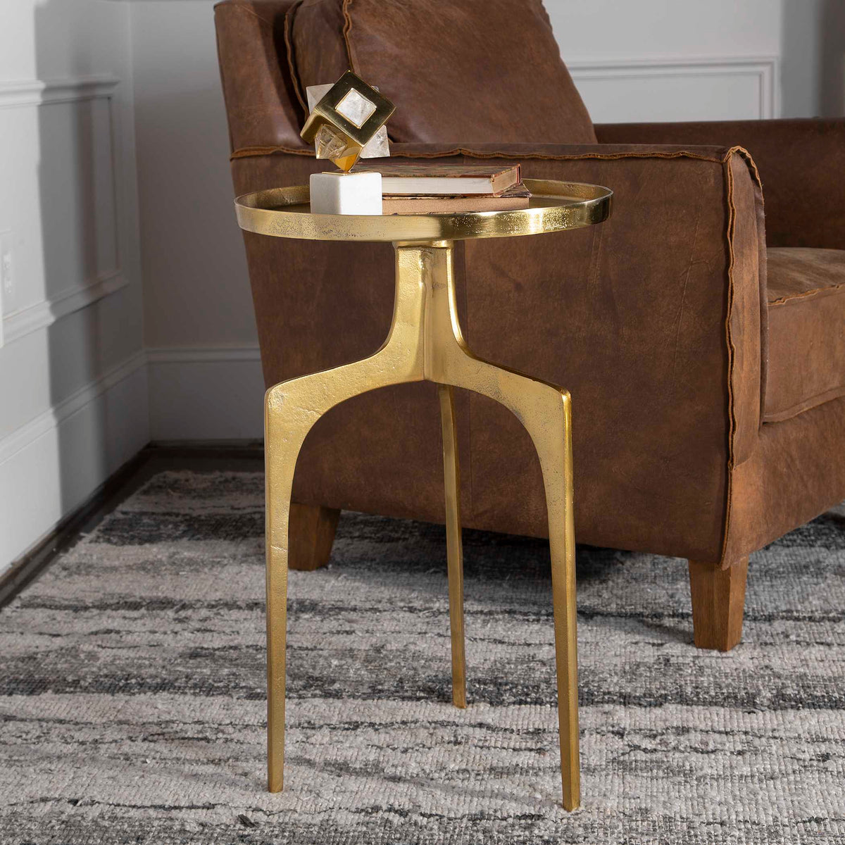 Kenna Gold Accent Table - Ornate Home