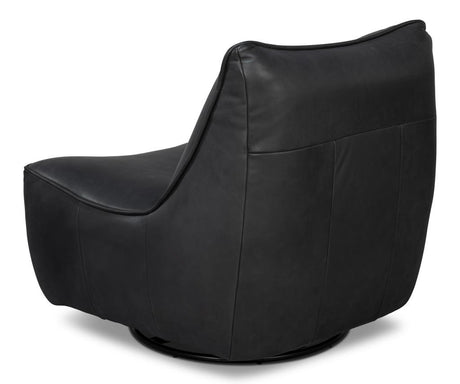 Kennett Black Swivel Chair - Ornate Home