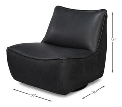 Kennett Black Swivel Chair - Ornate Home