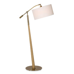 Kennett Brass/Brown/Woodtone Wooden Floor Lamp - Ornate Home