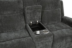 Kennett Dark Grey 2-piece Chenille Power Reclining Sofa Set - Ornate Home