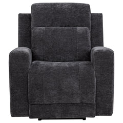 Kennett Dark Grey Chenille Upholstered Power Recliner Chair - Ornate Home