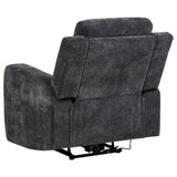 Kennett Dark Grey Chenille Upholstered Power Recliner Chair - Ornate Home