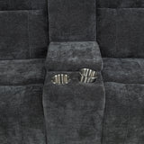 Kennett Dark Grey Chenille Upholstered Power Reclining Loveseat - Ornate Home
