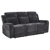 Kennett Dark Grey Chenille Upholstered Power Reclining Sofa - Ornate Home
