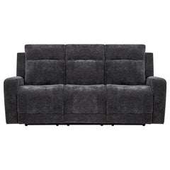 Kennett Dark Grey Chenille Upholstered Power Reclining Sofa - Ornate Home