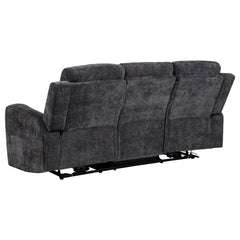 Kennett Dark Grey Chenille Upholstered Power Reclining Sofa - Ornate Home