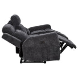Kennett Dark Grey Chenille Upholstered Power Reclining Sofa - Ornate Home