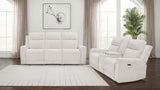 Kennett Ivory 2-piece Chenille Power Reclining Sofa Set - Ornate Home