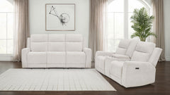 Kennett Ivory 2-piece Chenille Power Reclining Sofa Set - Ornate Home