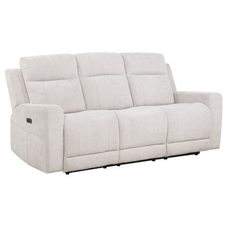Kennett Ivory 2-piece Chenille Power Reclining Sofa Set - Ornate Home