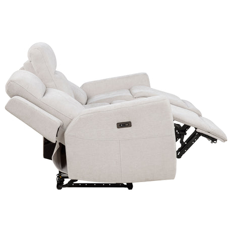 Kennett Ivory 2-piece Chenille Power Reclining Sofa Set - Ornate Home
