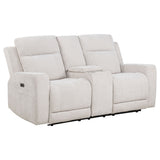 Kennett Ivory 2-piece Chenille Power Reclining Sofa Set - Ornate Home