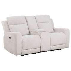 Kennett Ivory 2-piece Chenille Power Reclining Sofa Set - Ornate Home