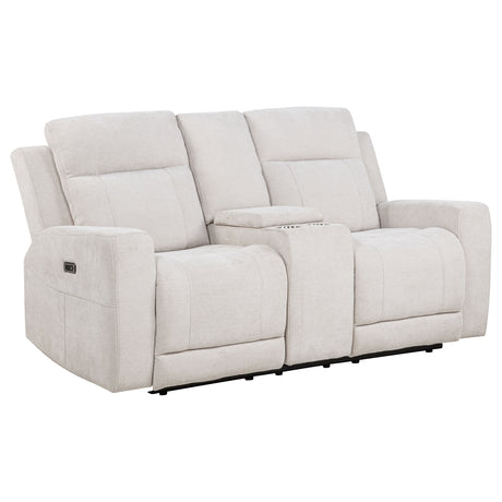 Kennett Ivory 2-piece Chenille Power Reclining Sofa Set - Ornate Home