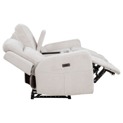 Kennett Ivory 2-piece Chenille Power Reclining Sofa Set - Ornate Home