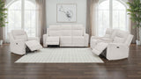 Kennett Ivory 3-piece Chenille Power Reclining Sofa Set - Ornate Home