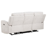 Kennett Ivory 3-piece Chenille Power Reclining Sofa Set - Ornate Home