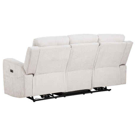 Kennett Ivory 3-piece Chenille Power Reclining Sofa Set - Ornate Home