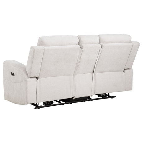 Kennett Ivory 3-piece Chenille Power Reclining Sofa Set - Ornate Home