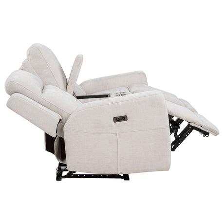 Kennett Ivory 3-piece Chenille Power Reclining Sofa Set - Ornate Home