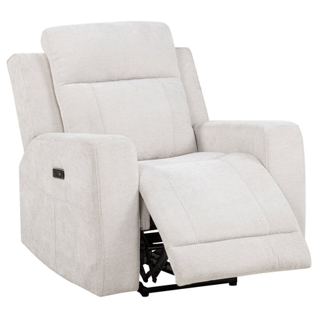 Kennett Ivory 3-piece Chenille Power Reclining Sofa Set - Ornate Home