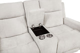 Kennett Ivory 3-piece Chenille Power Reclining Sofa Set - Ornate Home