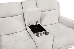 Kennett Ivory 3-piece Chenille Power Reclining Sofa Set - Ornate Home