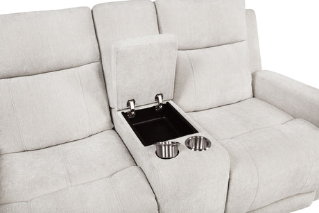 Kennett Ivory 3-piece Chenille Power Reclining Sofa Set - Ornate Home