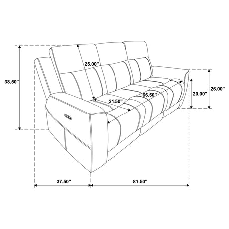 Kennett Ivory 3-piece Chenille Power Reclining Sofa Set - Ornate Home