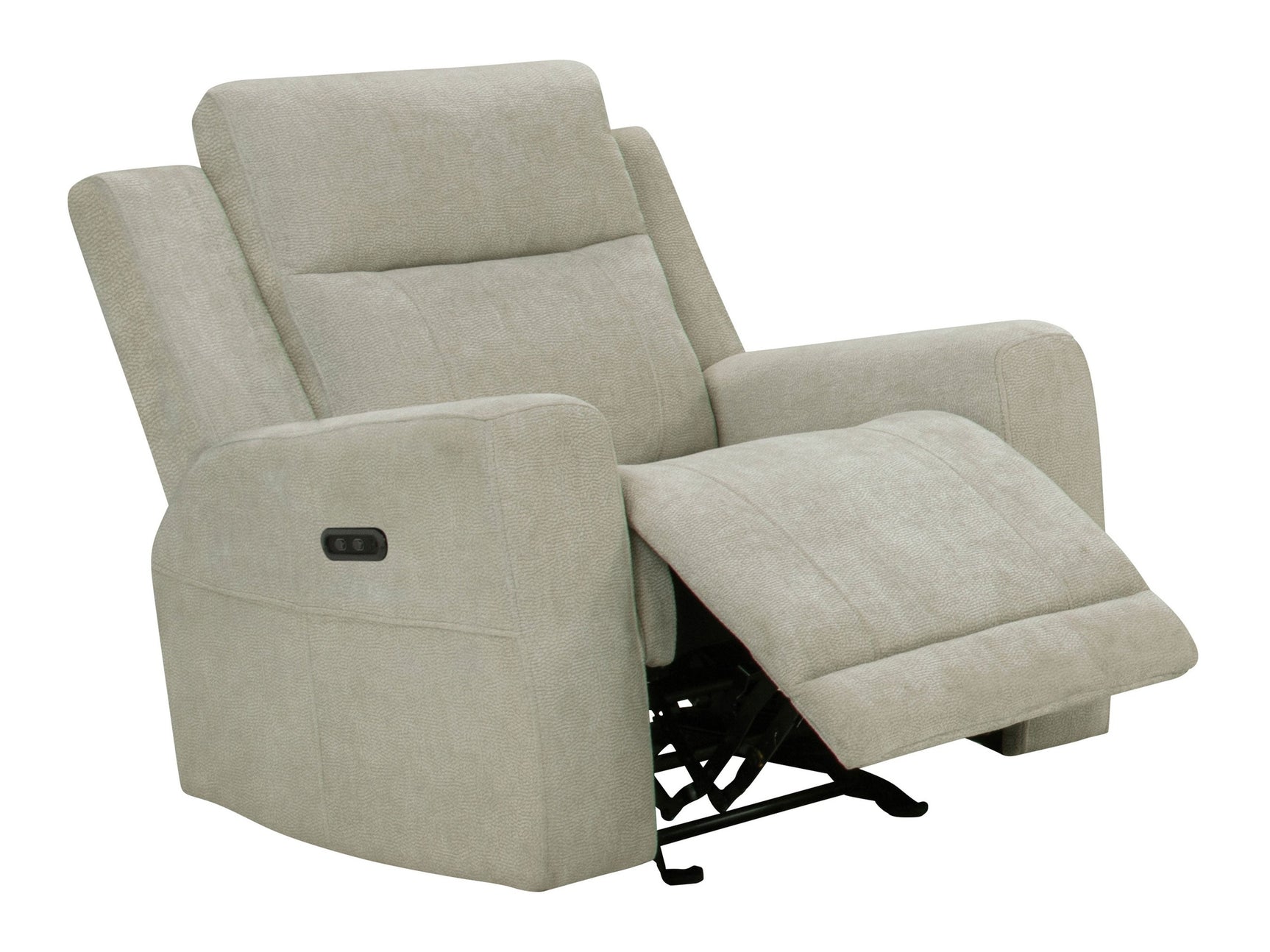 Kennett Ivory Chenille Upholstered Power Recliner Chair - Ornate Home