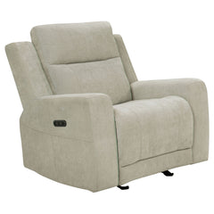 Kennett Ivory Chenille Upholstered Power Recliner Chair - Ornate Home