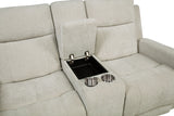 Kennett Ivory Chenille Upholstered Power Reclining Loveseat - Ornate Home
