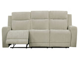 Kennett Ivory Chenille Upholstered Power Reclining Sofa - Ornate Home