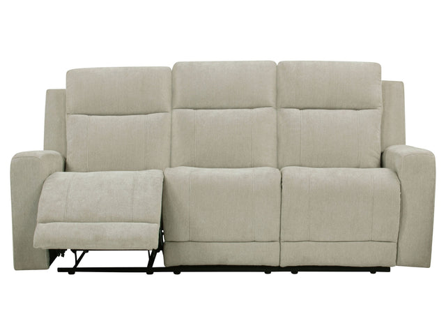 Kennett Ivory Chenille Upholstered Power Reclining Sofa - Ornate Home
