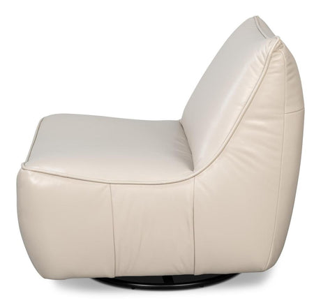 Kennett White Swivel Chair - Ornate Home